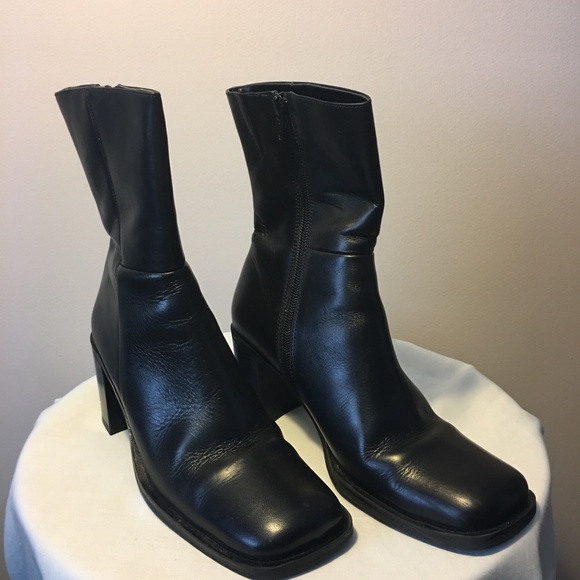 Shoes - Black ankle boots.  Genuine leather upper
